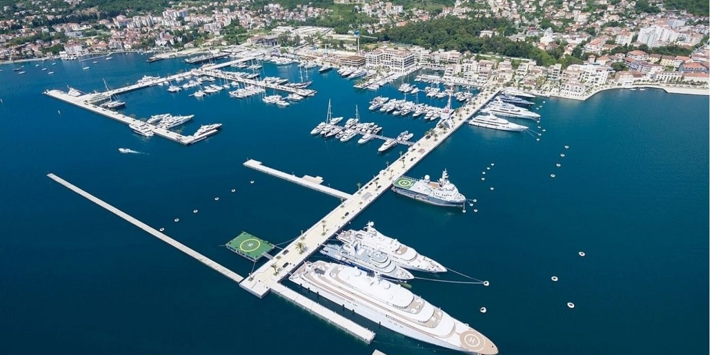 Porto Montenegro Marina Tivat Aerial view